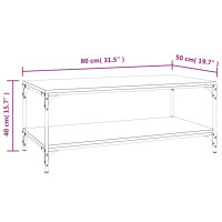 Produktbild för Soffbord sonoma-ek 80x50x40 cm konstruerat trä