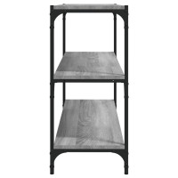 Produktbild för Bokhylla grå sonoma 80x33x70,5 cm konstruerat trä och stål