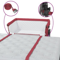 Miniatyr av produktbild för Babysäng med madrass röd linnetyg