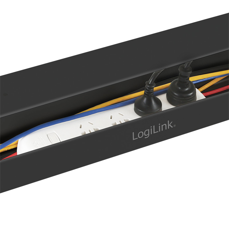 Produktbild för LogiLink KAB0070 kabelsamlare Bord Kabelränna Svart 1 styck