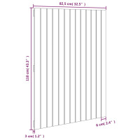 Produktbild för Väggmonterad huvudgavel vit 82,5x3x110 cm massiv furu