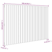 Produktbild för Väggmonterad huvudgavel vit 166x3x110 cm massiv furu