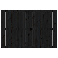 Produktbild för Väggmonterad huvudgavel svart 159,5x3x110 cm massiv furu