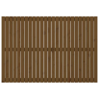 Produktbild för Väggmonterad huvudgavel honungsbrun 159,5x3x110cm massiv furu