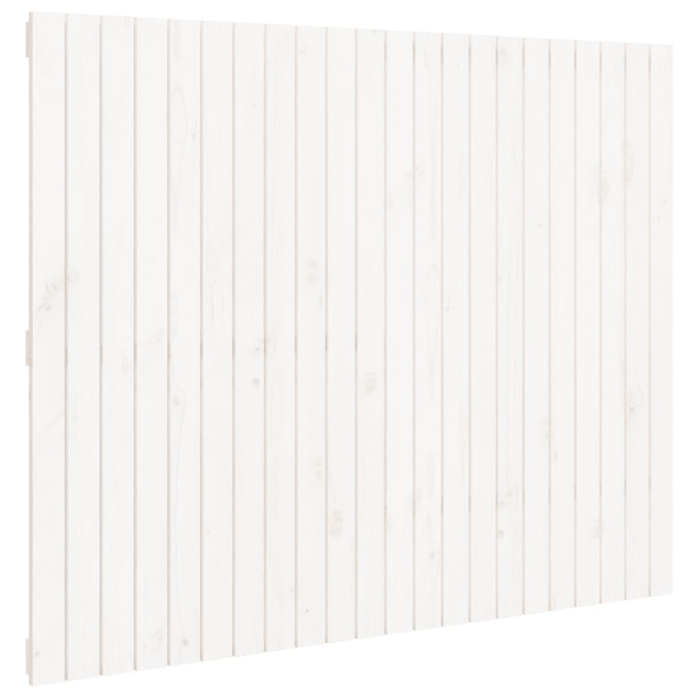 Produktbild för Väggmonterad huvudgavel vit 140x3x110 cm massiv furu