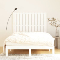 Produktbild för Väggmonterad huvudgavel vit 140x3x110 cm massiv furu