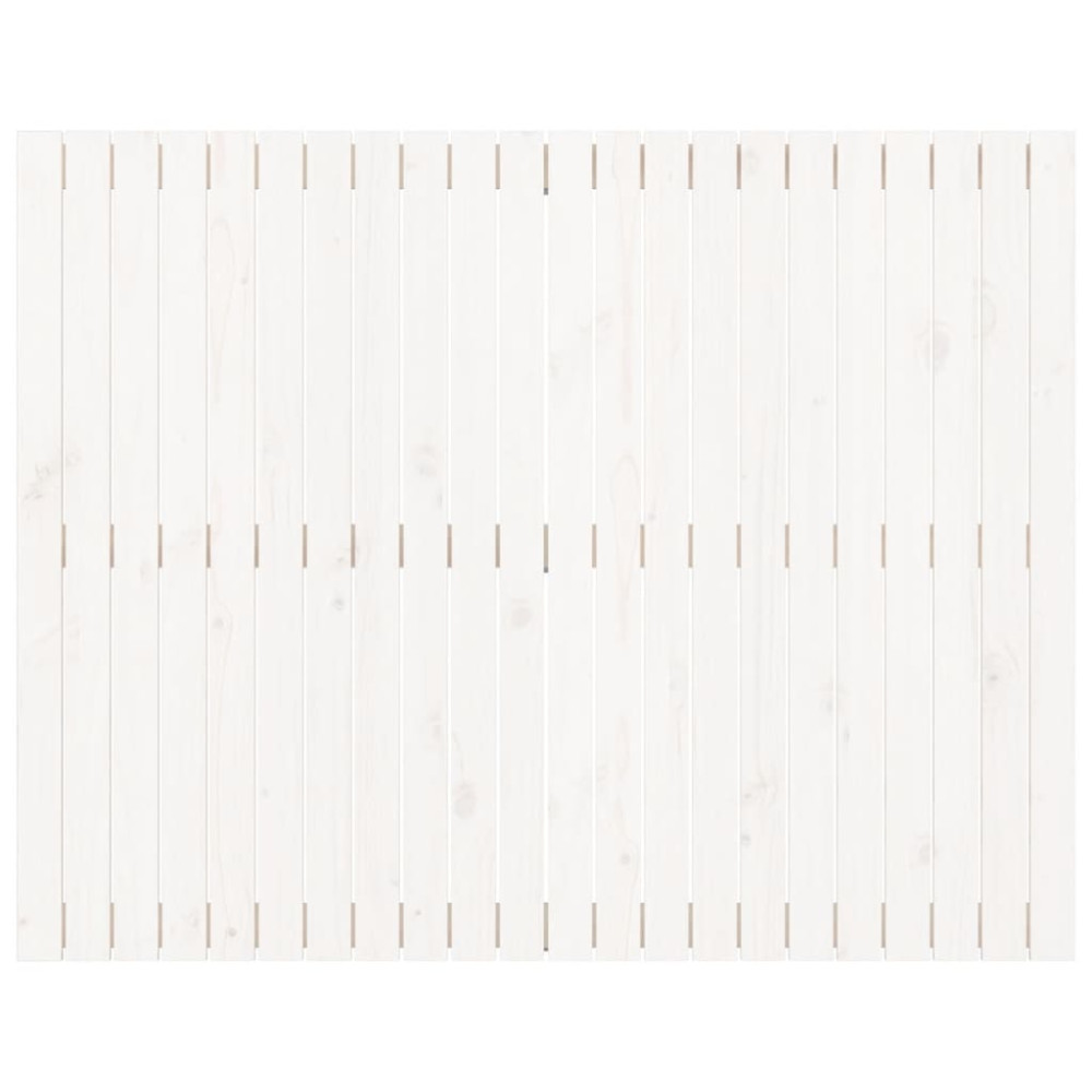 Produktbild för Väggmonterad huvudgavel vit 140x3x110 cm massiv furu
