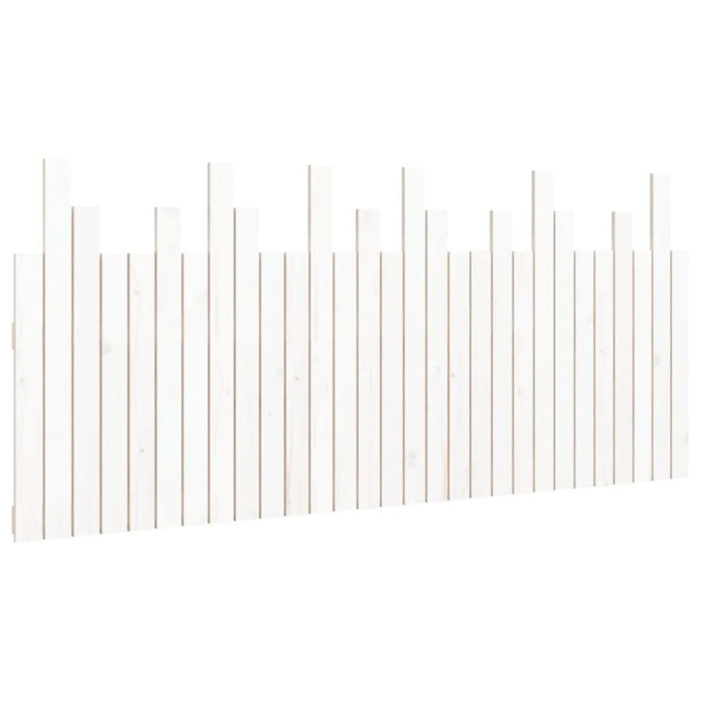 Produktbild för Väggmonterad huvudgavel vit 185x3x80 cm massiv furu