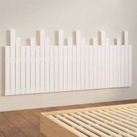 Produktbild för Väggmonterad huvudgavel vit 185x3x80 cm massiv furu