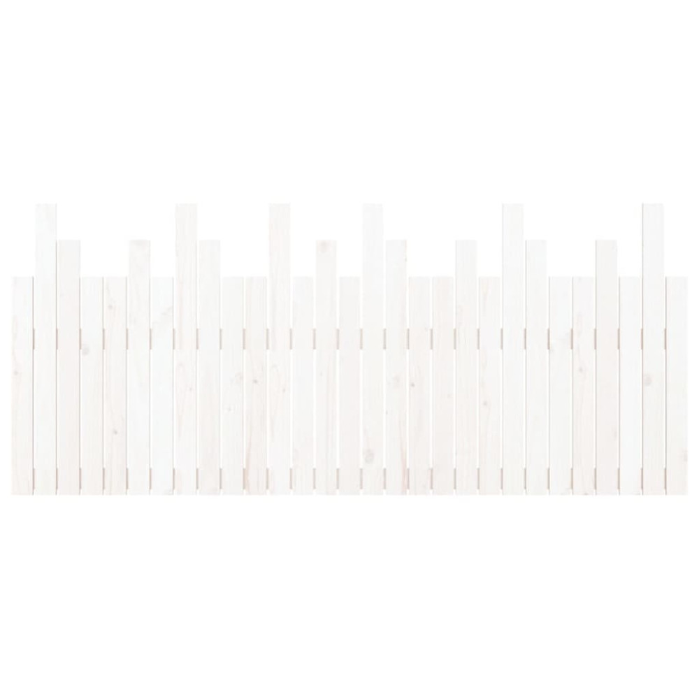Produktbild för Väggmonterad huvudgavel vit 185x3x80 cm massiv furu