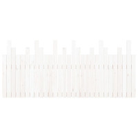 Produktbild för Väggmonterad huvudgavel vit 185x3x80 cm massiv furu