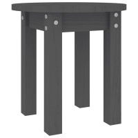 Produktbild för Soffbord grå Ø 35x35 cm massivt furu