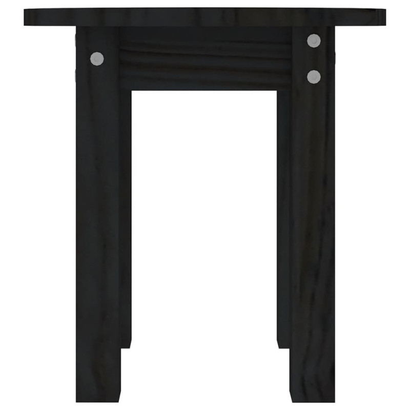 Produktbild för Soffbord svart Ø 35x35 cm massiv furu