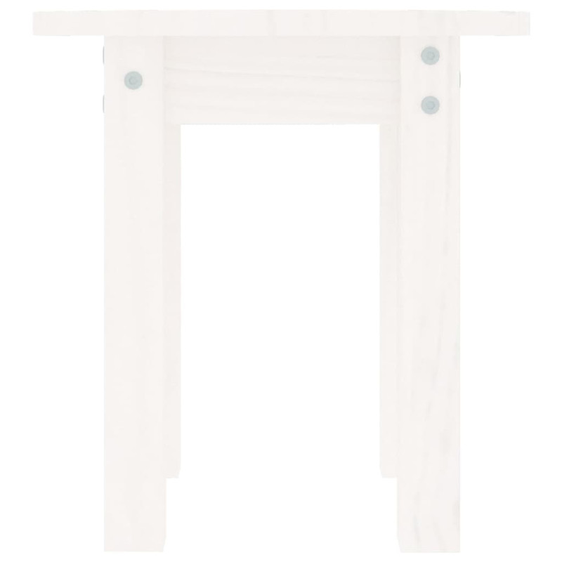 Produktbild för Soffbord vit Ø 35x35 cm massiv furu