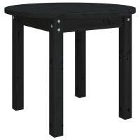 Produktbild för Soffbord svart Ø 55x45cm massiv furu
