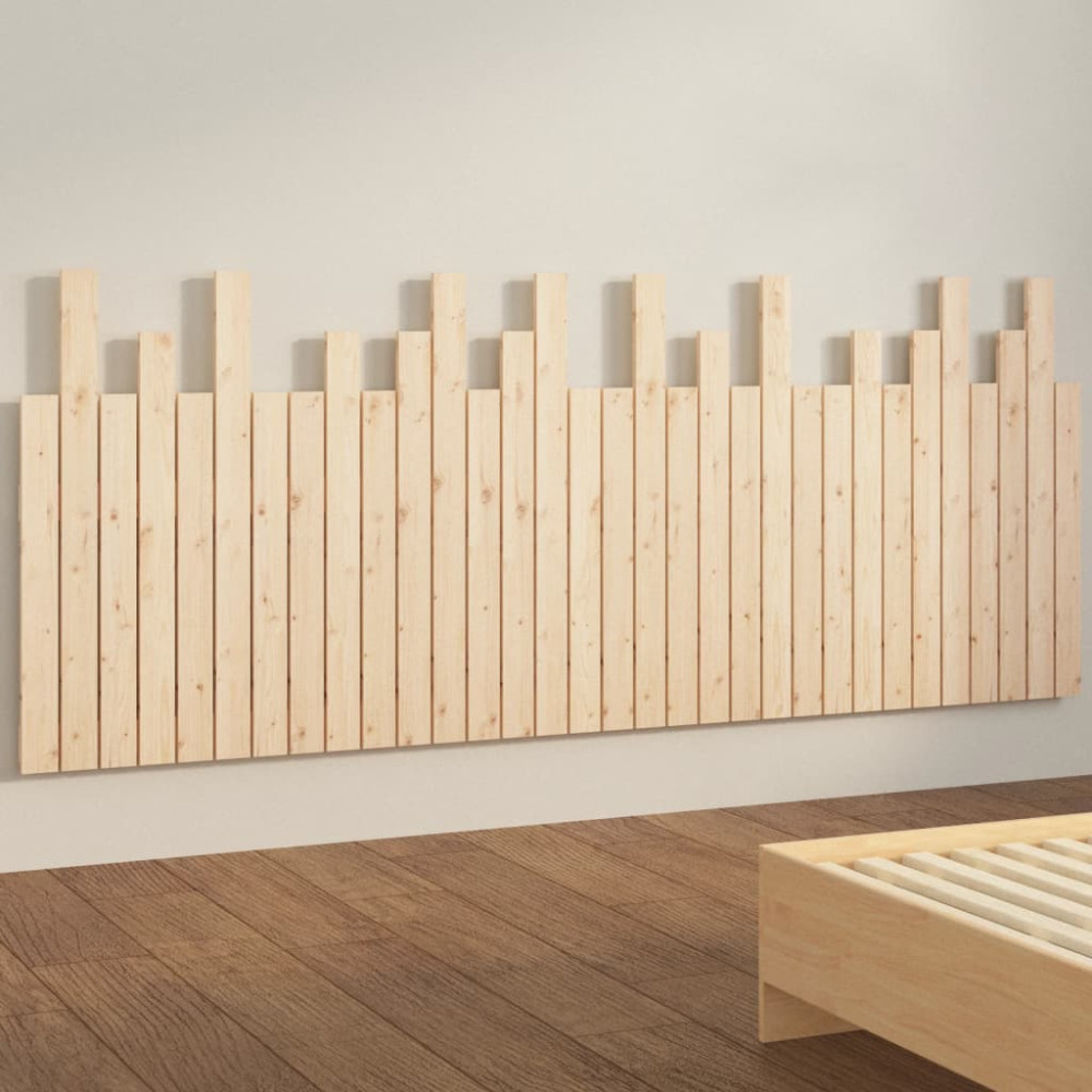Produktbild för Väggmonterad huvudgavel 204x3x80 cm massiv furu