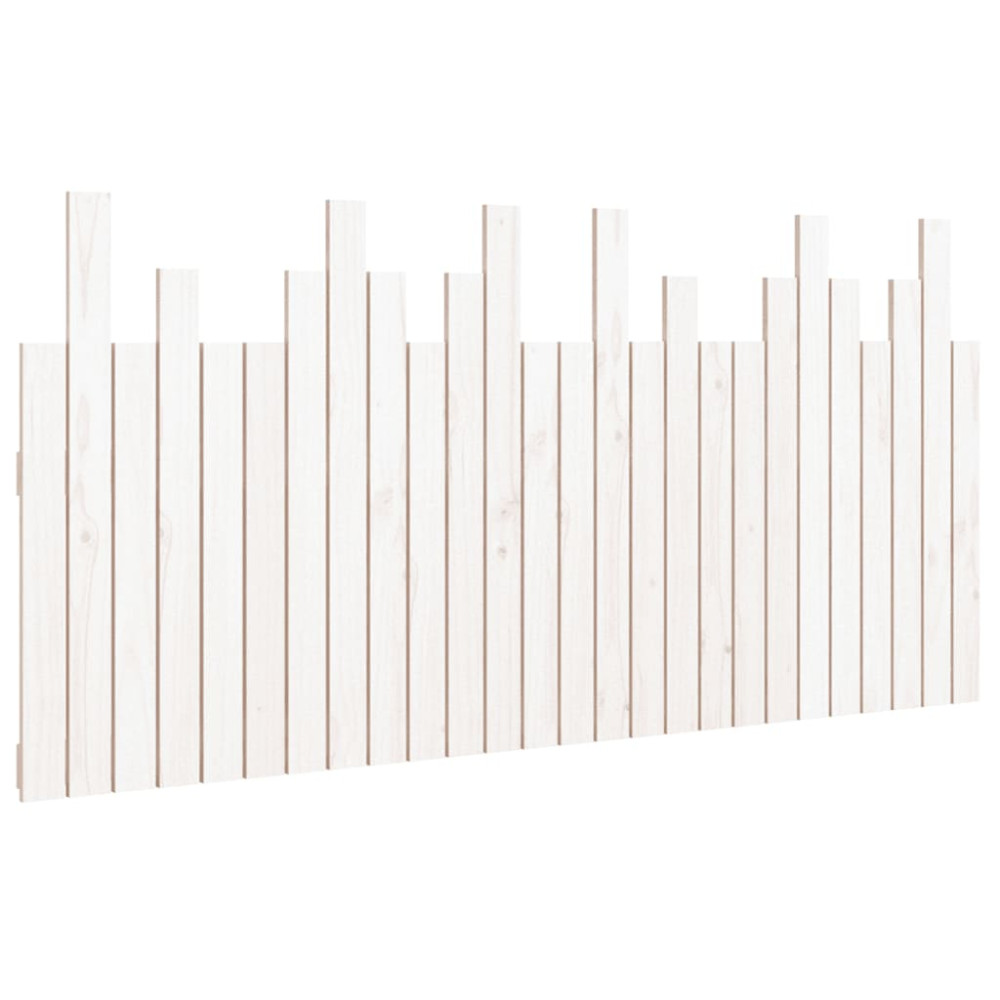 Produktbild för Väggmonterad huvudgavel vit 166x3x80 cm massiv furu