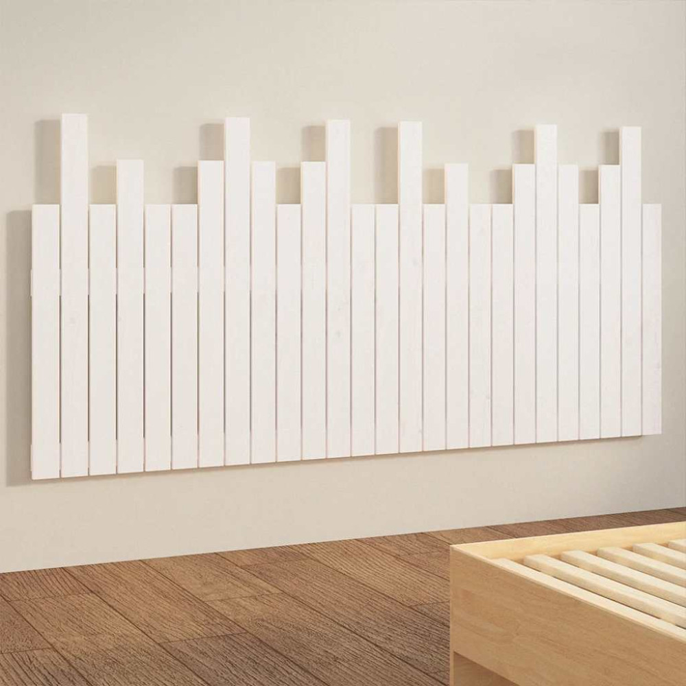 Produktbild för Väggmonterad huvudgavel vit 166x3x80 cm massiv furu