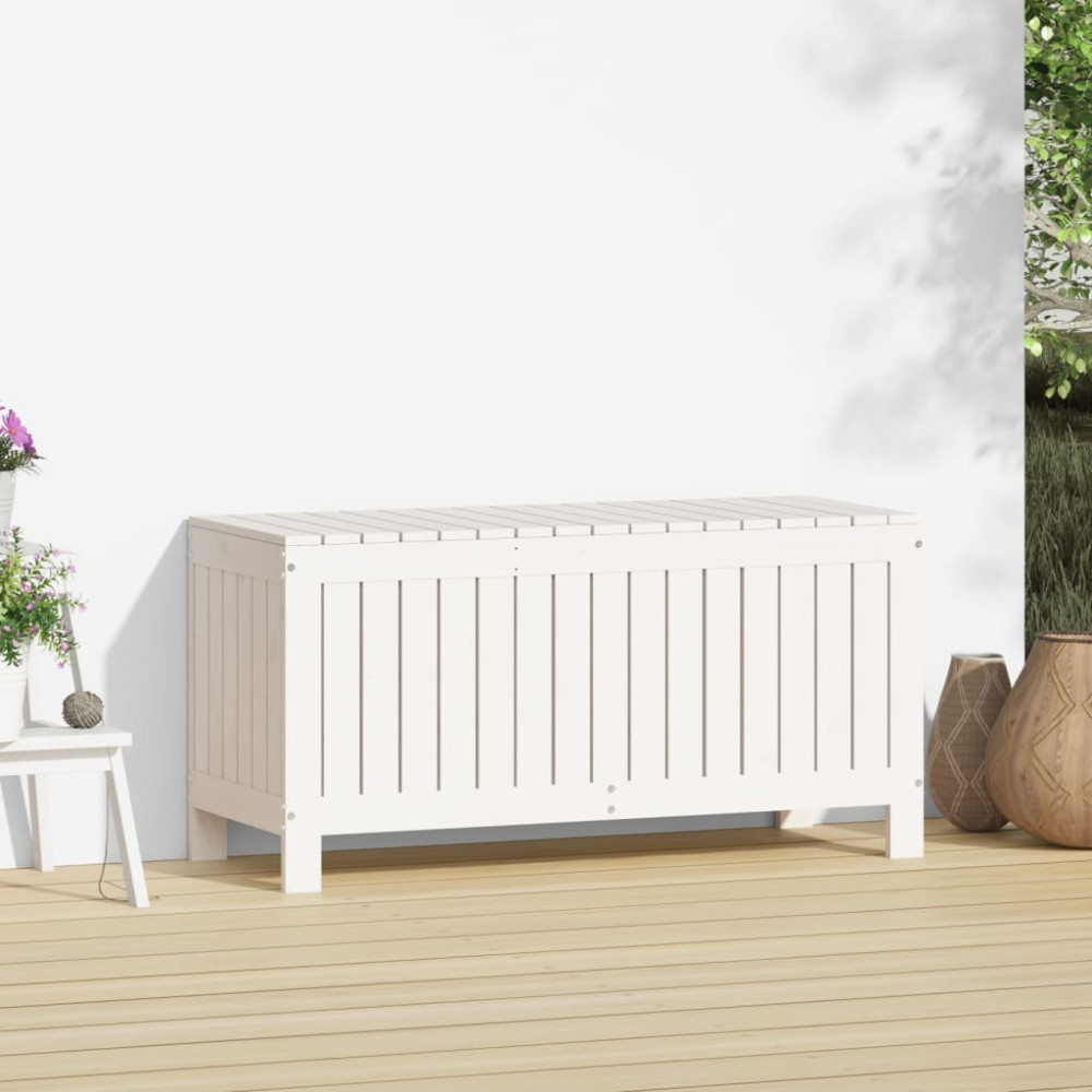 Produktbild för Dynbox vit 108x42,5x54 cm massiv furu