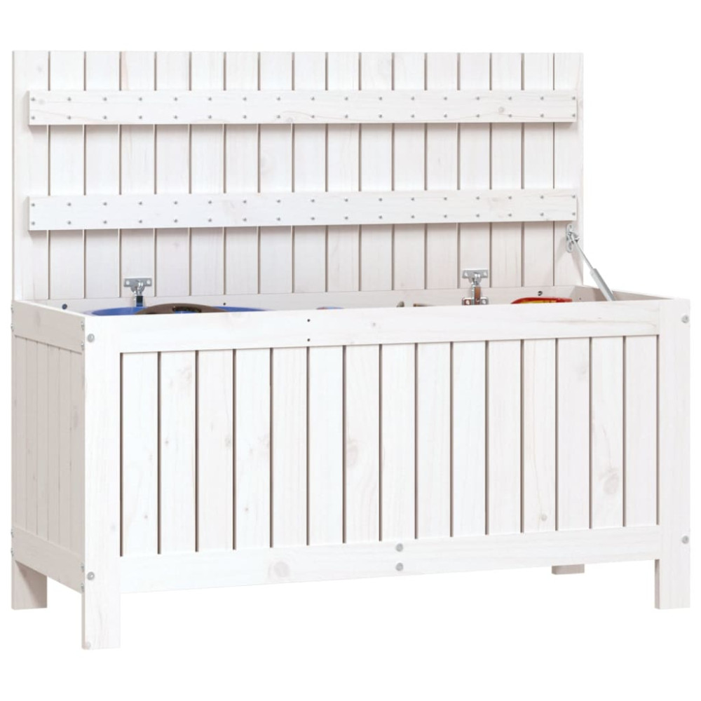 Produktbild för Dynbox vit 108x42,5x54 cm massiv furu
