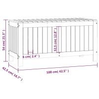 Produktbild för Dynbox vit 108x42,5x54 cm massiv furu