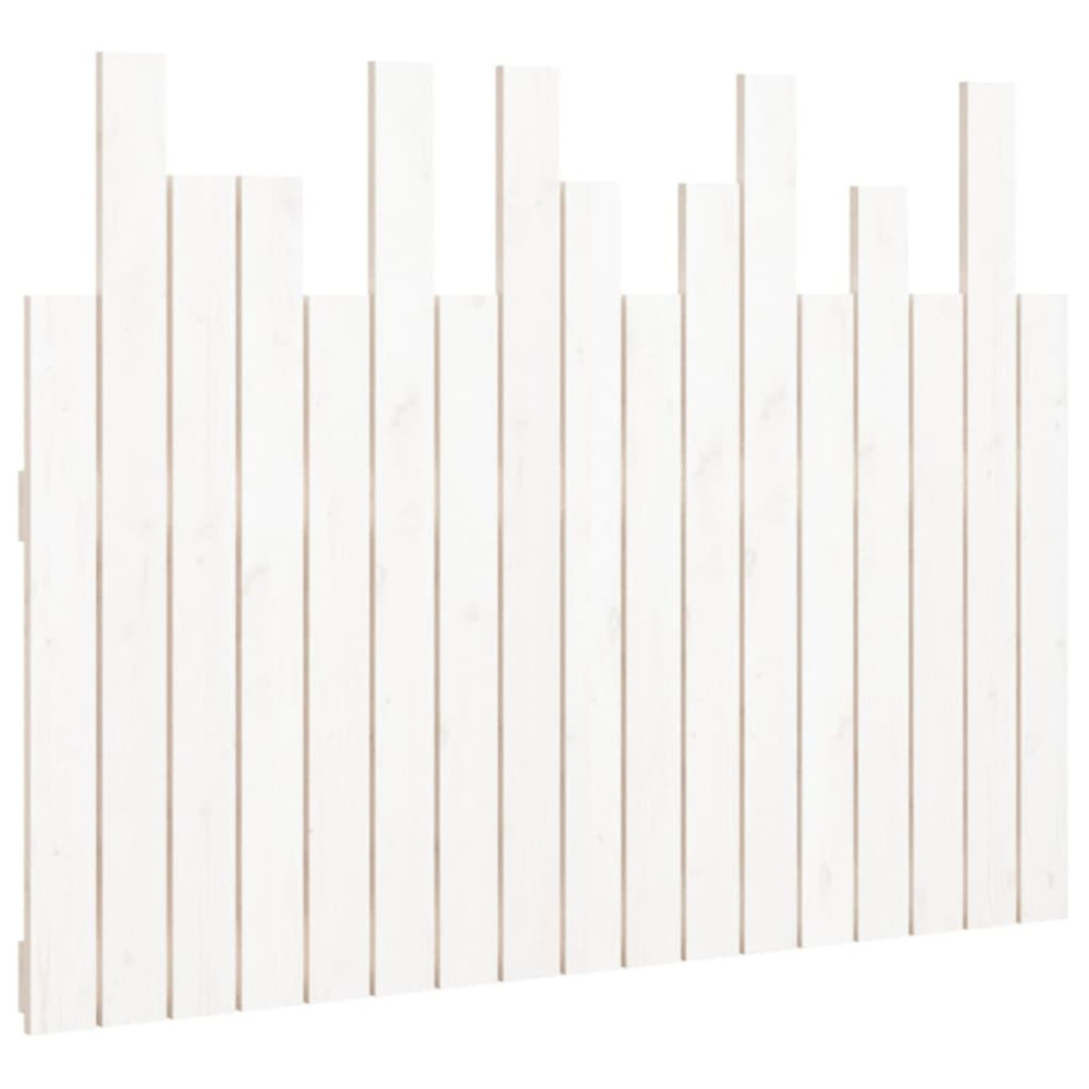 Produktbild för Väggmonterad huvudgavel vit 108x3x80 cm massiv furu