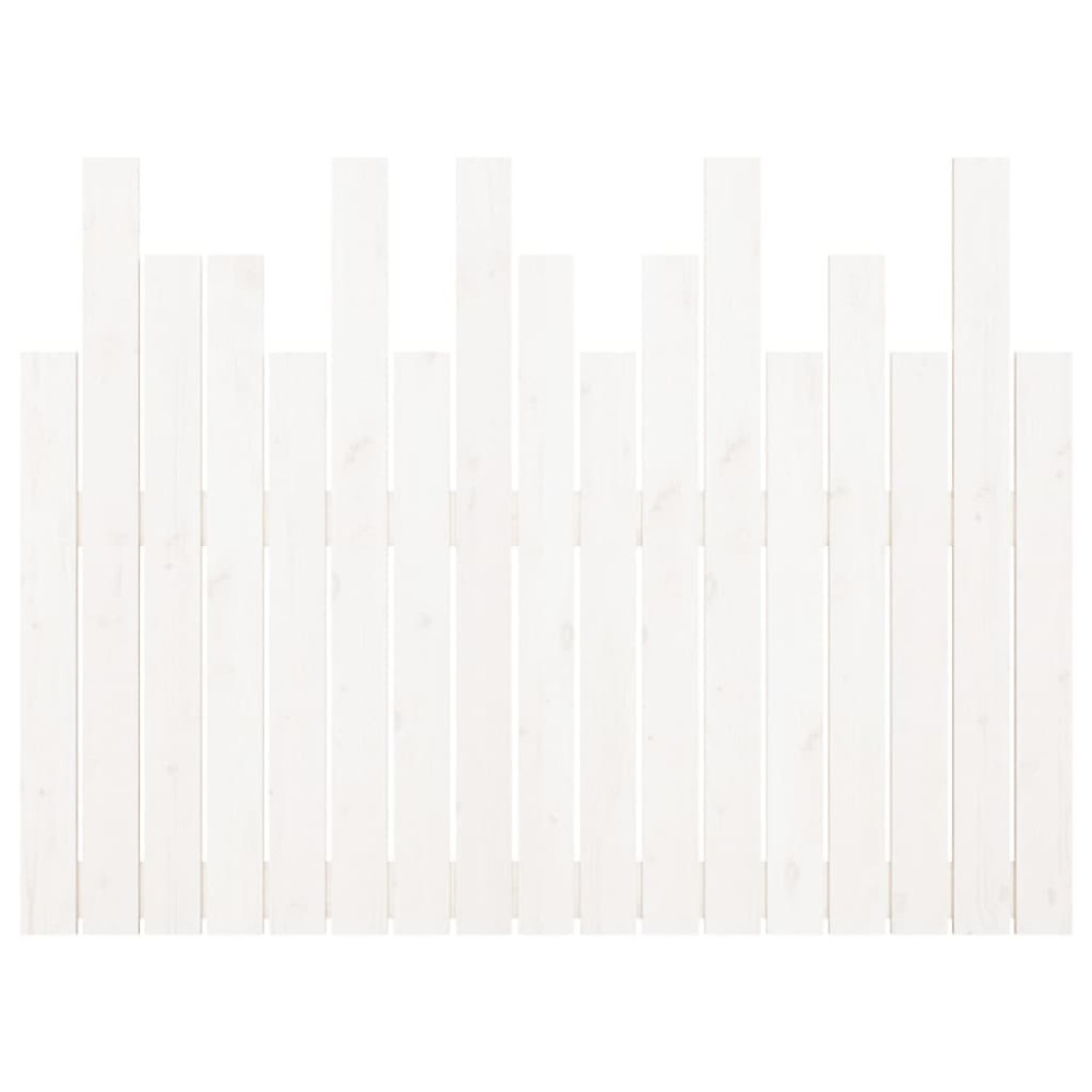 Produktbild för Väggmonterad huvudgavel vit 108x3x80 cm massiv furu