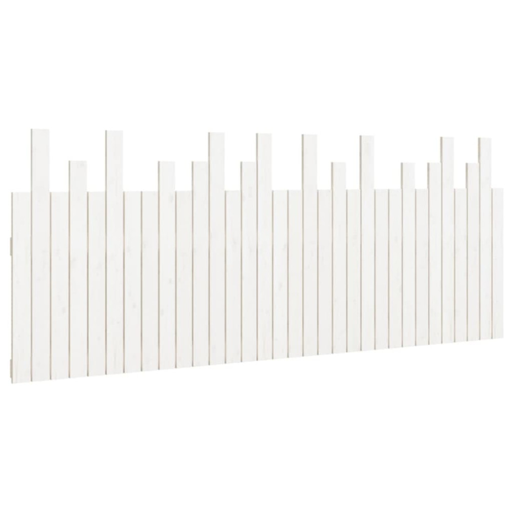 Produktbild för Väggmonterad huvudgavel vit 204x3x80 cm massiv furu