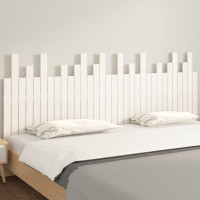 Produktbild för Väggmonterad huvudgavel vit 204x3x80 cm massiv furu