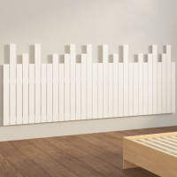 Produktbild för Väggmonterad huvudgavel vit 204x3x80 cm massiv furu