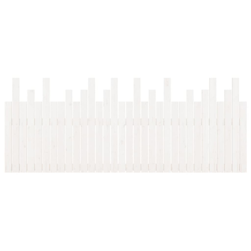 Produktbild för Väggmonterad huvudgavel vit 204x3x80 cm massiv furu