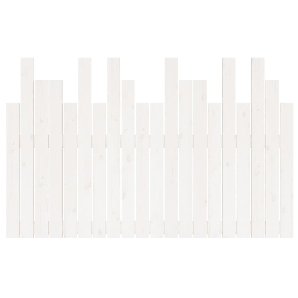 Produktbild för Väggmonterad huvudgavel vit 127,5x3x80 cm massiv furu