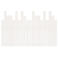 Produktbild för Väggmonterad huvudgavel vit 127,5x3x80 cm massiv furu