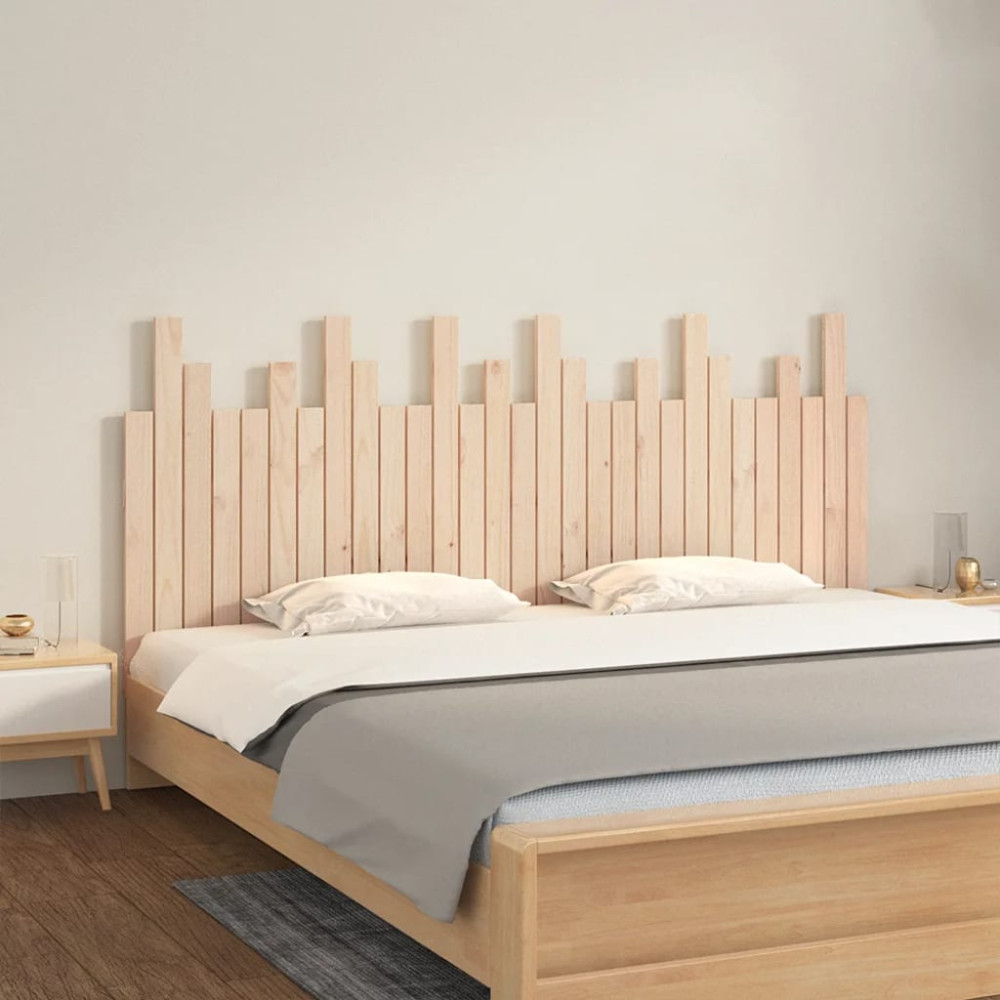 Produktbild för Väggmonterad huvudgavel 185x3x80 cm massiv furu