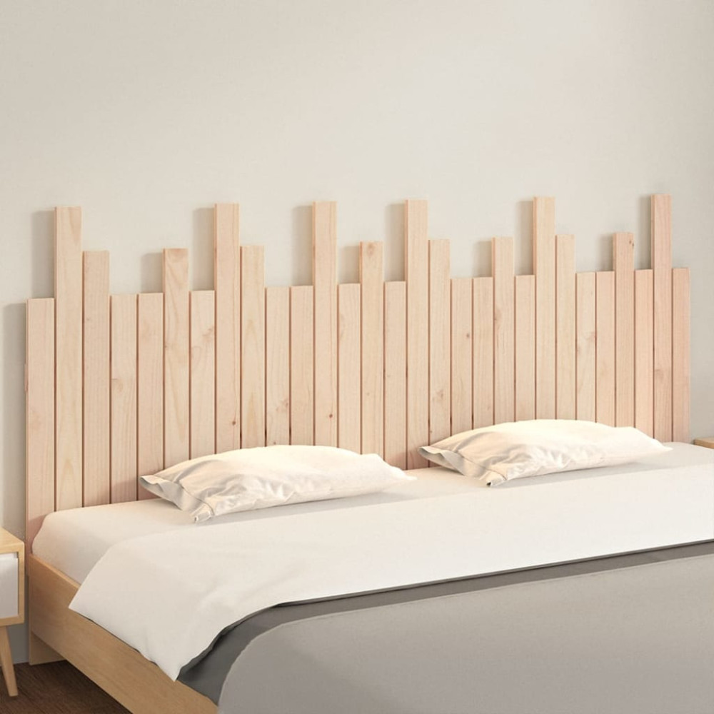 Produktbild för Väggmonterad huvudgavel 185x3x80 cm massiv furu