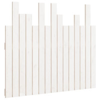 Produktbild för Väggmonterad huvudgavel vit 95,5x3x80 cm massiv furu