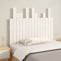 Produktbild för Väggmonterad huvudgavel vit 95,5x3x80 cm massiv furu