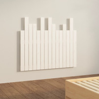 Produktbild för Väggmonterad huvudgavel vit 95,5x3x80 cm massiv furu