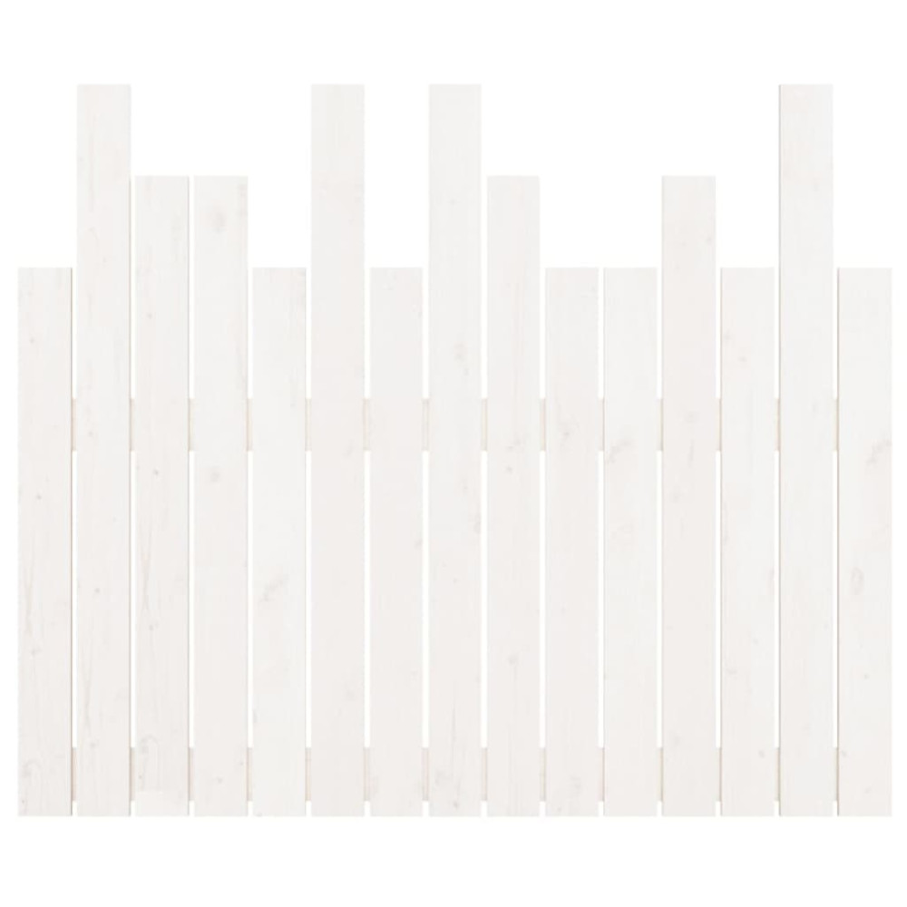 Produktbild för Väggmonterad huvudgavel vit 95,5x3x80 cm massiv furu