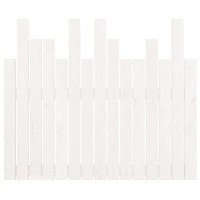 Produktbild för Väggmonterad huvudgavel vit 95,5x3x80 cm massiv furu