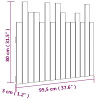 Produktbild för Väggmonterad huvudgavel vit 95,5x3x80 cm massiv furu