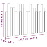 Produktbild för Väggmonterad huvudgavel honungsbrun 127,5x3x80 cm massiv furu