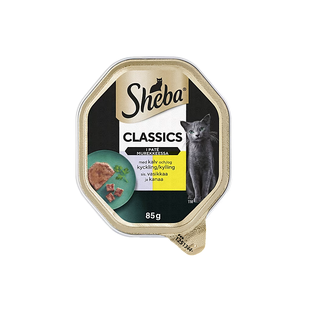 Produktbild för Sheba Classic Kalv Kyckling Pate 85g