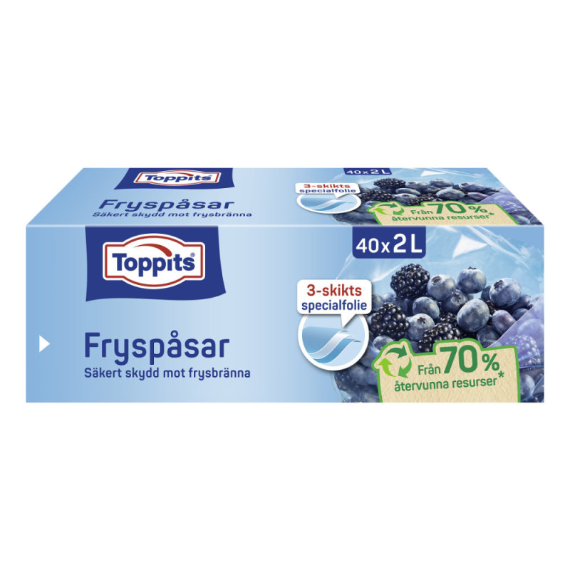 Produktbild för TOP FRYSPÅSAR 2L 40ST