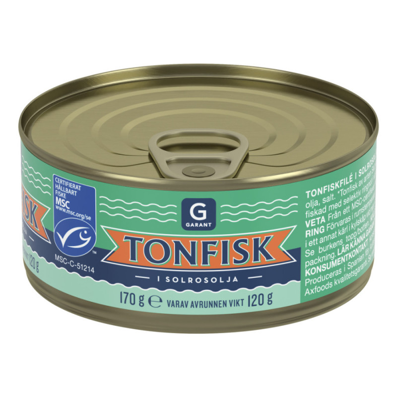 Produktbild för Tonfisk i Solrosolja 170G