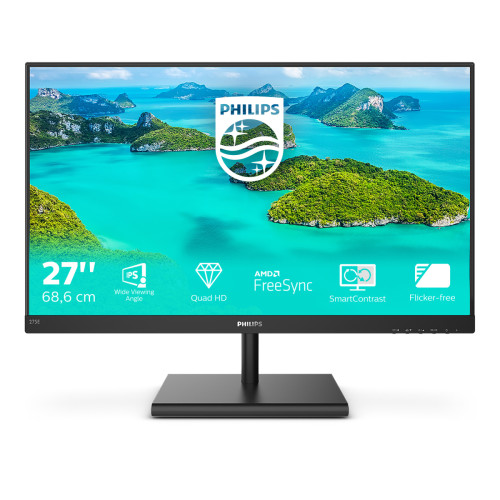 Philips Philips E Line 275E1S/00 LED display 68,6 cm (27") 2560 x 1440 pixlar Quad HD Svart