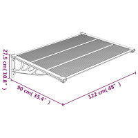 Produktbild för Entrétak svart och transparent 122x90 cm polykarbonat