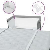 Miniatyr av produktbild för Babysäng med madrass ljusgrå linnetyg