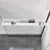 Miniatyr av produktbild för Duschhylla för duschvägg vit 90 cm aluminium