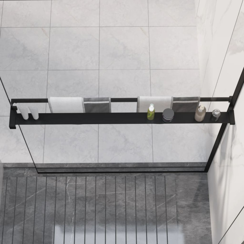 Produktbild för Duschhylla för duschvägg svart 100 cm gjuten aluminium